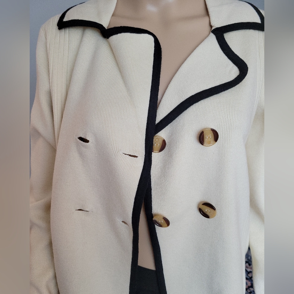 MOTF Cream Double-Breasted Women's Sweater Jacket - Size S - NWOT - Picture 5 of 9